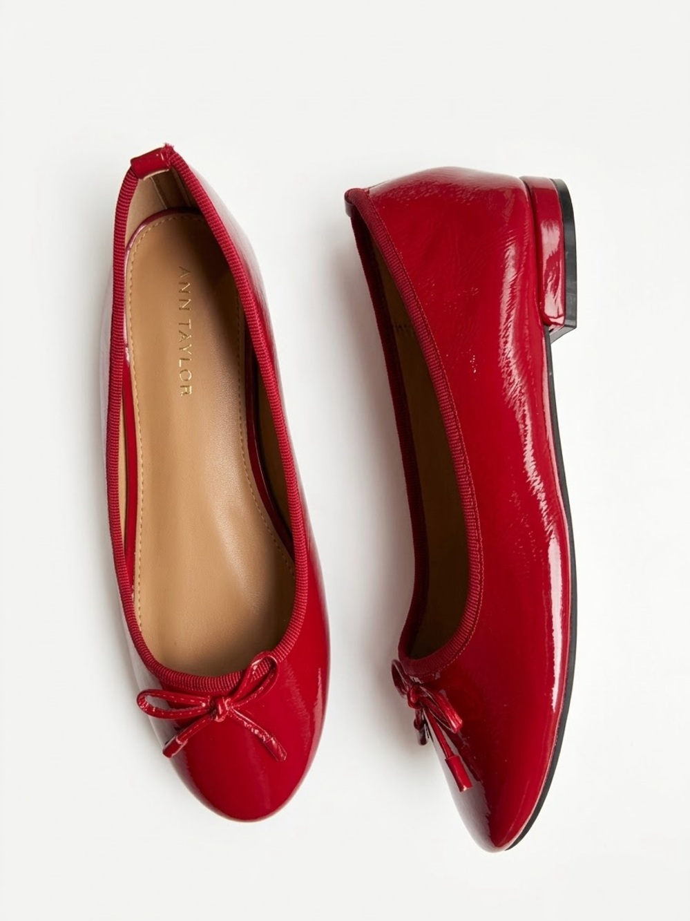 Ann Taylor Red Patent Leather Memory Foam Ballet Flats - Size 7.5